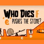 چالش حدس زدن؛ فرد E سنگ را رها می‌کند، به نظر شما کدام شخص جان خود را از دست می‌دهد؟