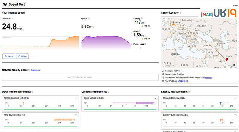 سرعت تست اینترنت