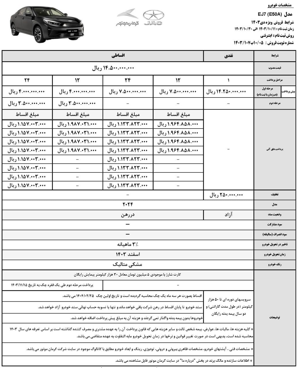 شرایط جدید فروش خودروهای برقی کی ام سی جی7 پلاس