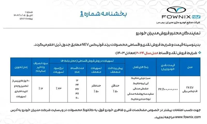 فونیکس-اف-ایکس-برقی۱