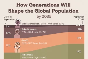 سهم نسل‌های مختلف در جمعیت جهان + اینفوگرافی