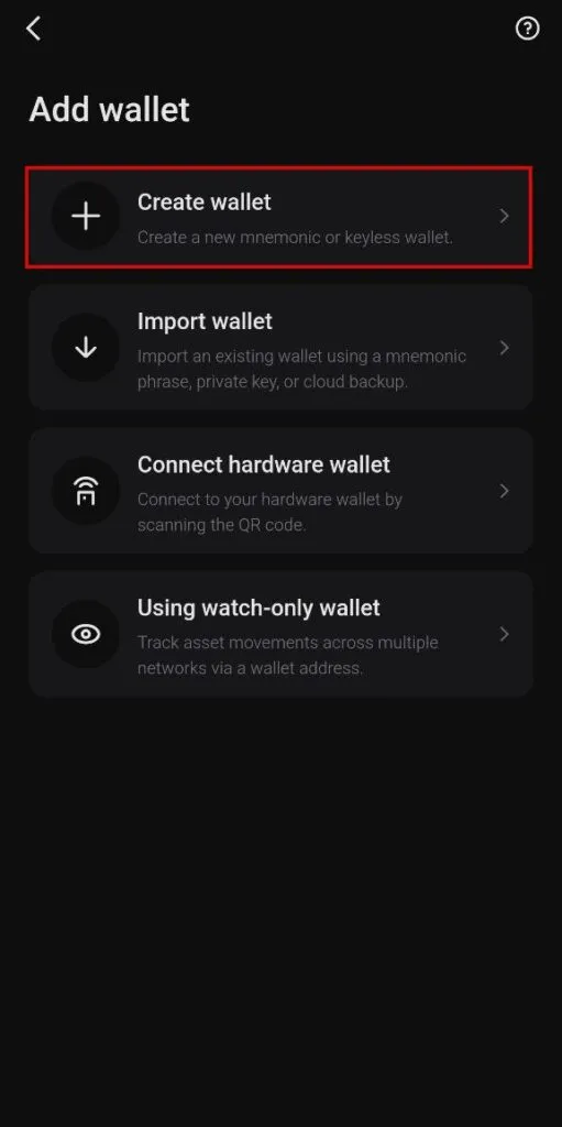 ساخت کیف پول جدید در bitget wallet