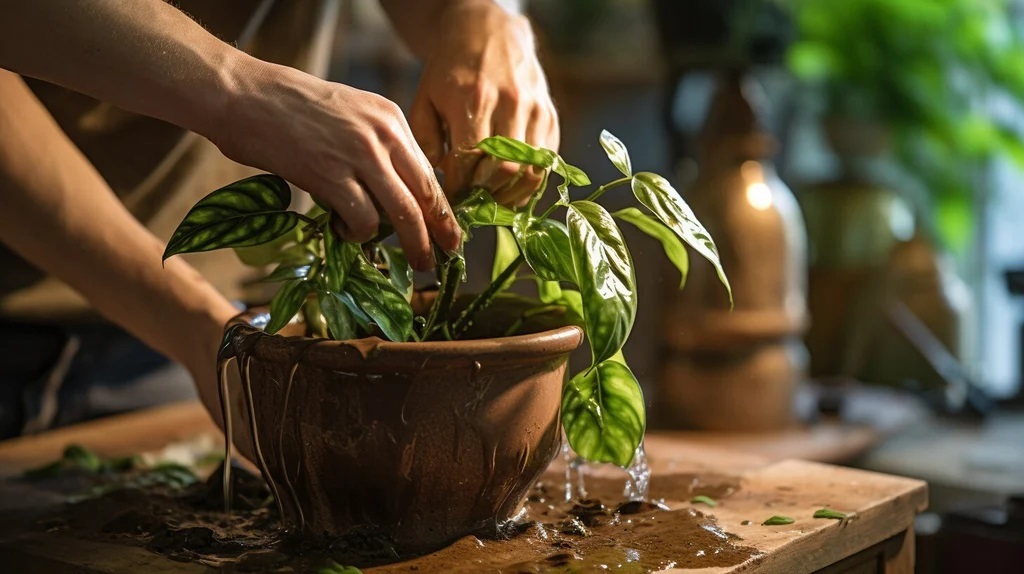 روش درست آب دادن و نگهداری از گیاه پتوس