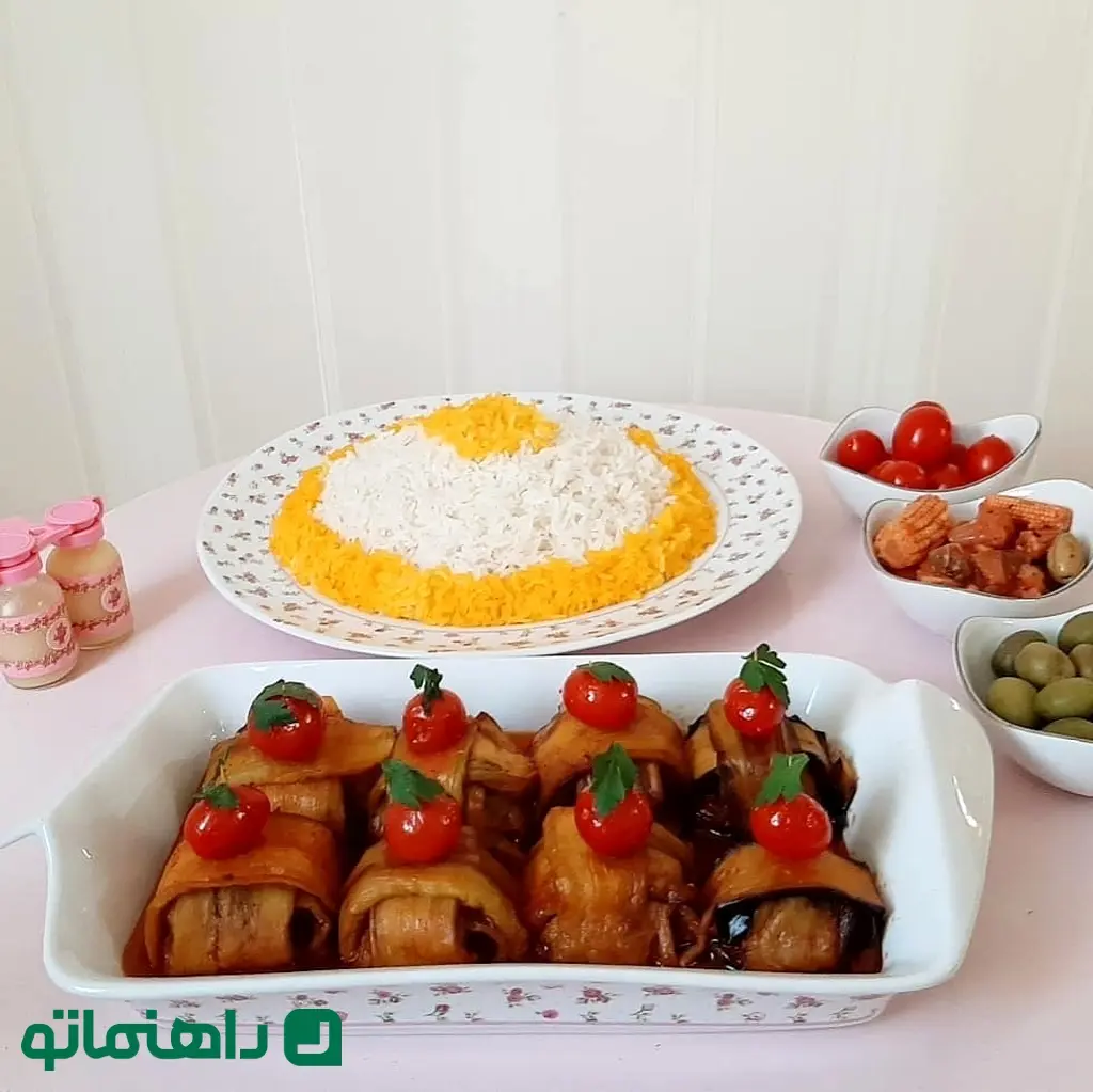 طرز تهیه بادمجان بقچه ای (1)